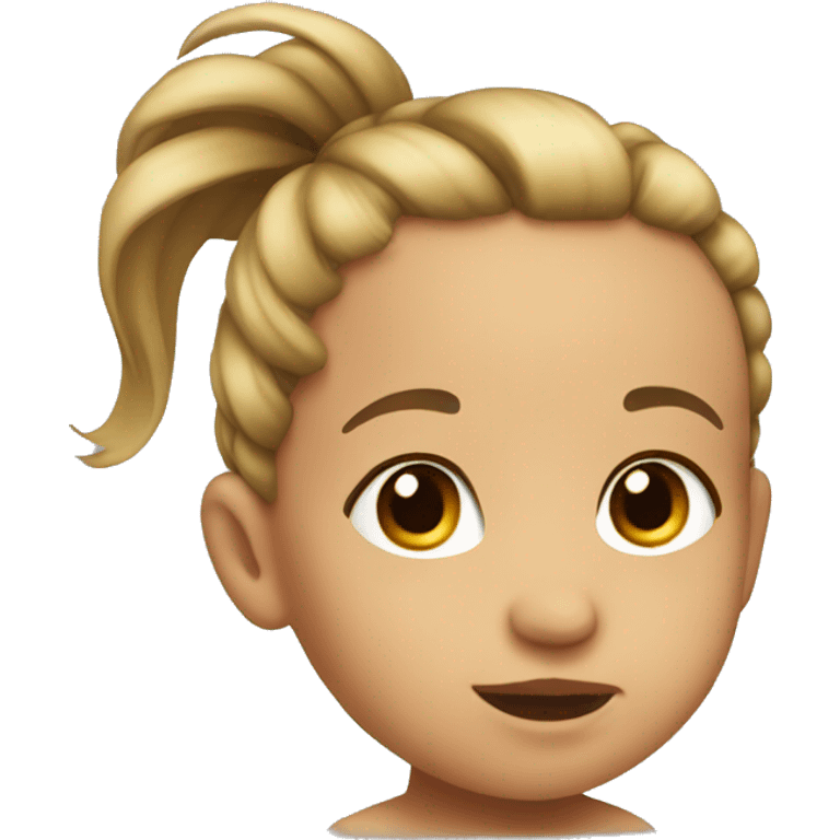 A baby with a ponytail at the top emoji