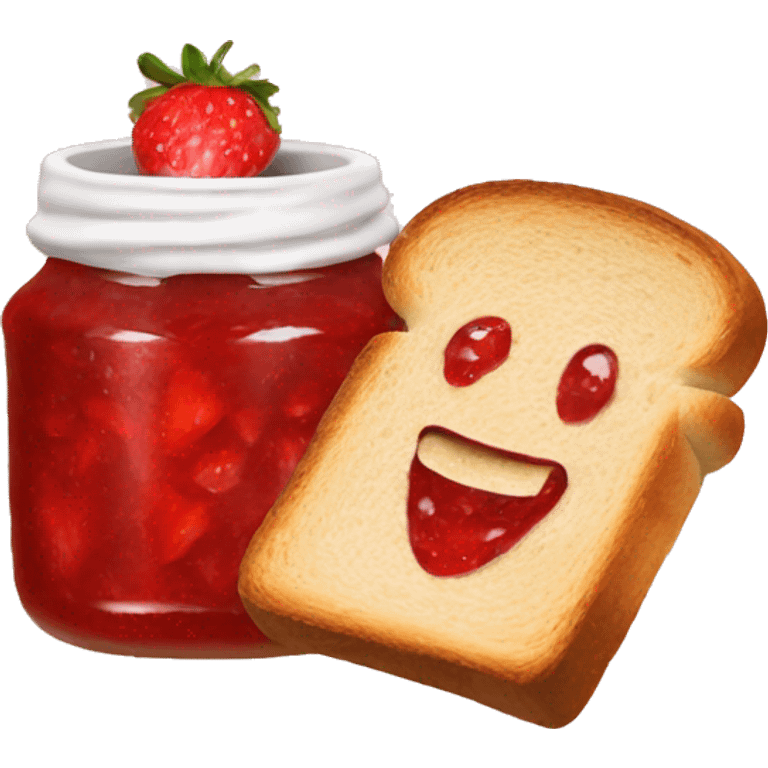 Bread strawberry jam toast emoji