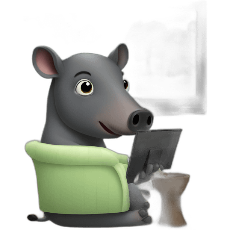 malayan tapir watching TV emoji