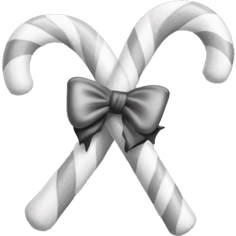 Light grey candy canes, with black bow on it emoji