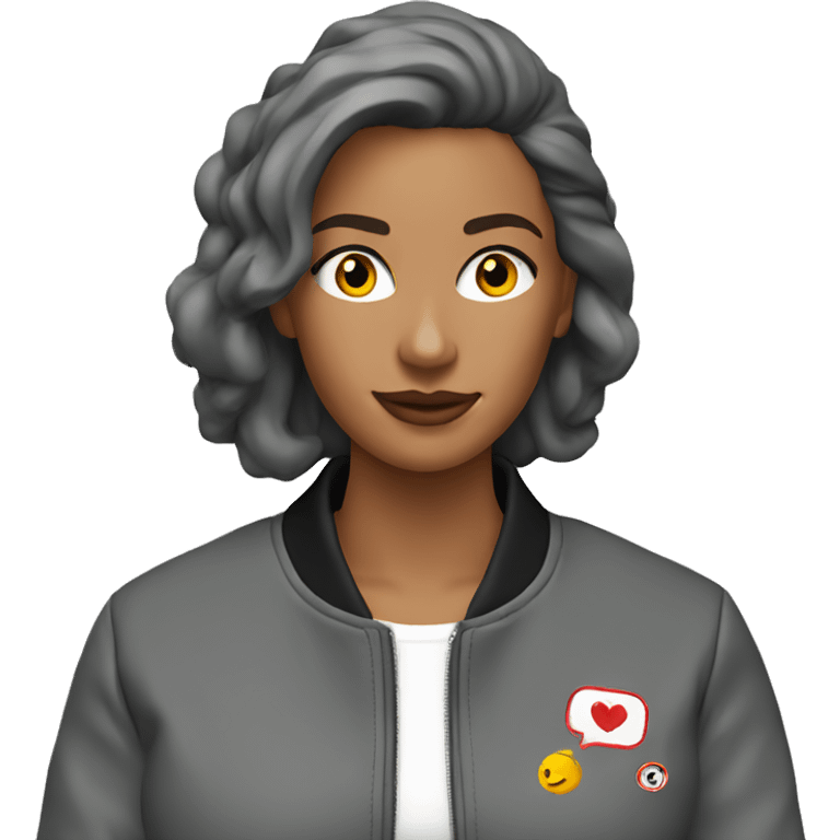 Bomber jacket, coat, grey, woman emoji