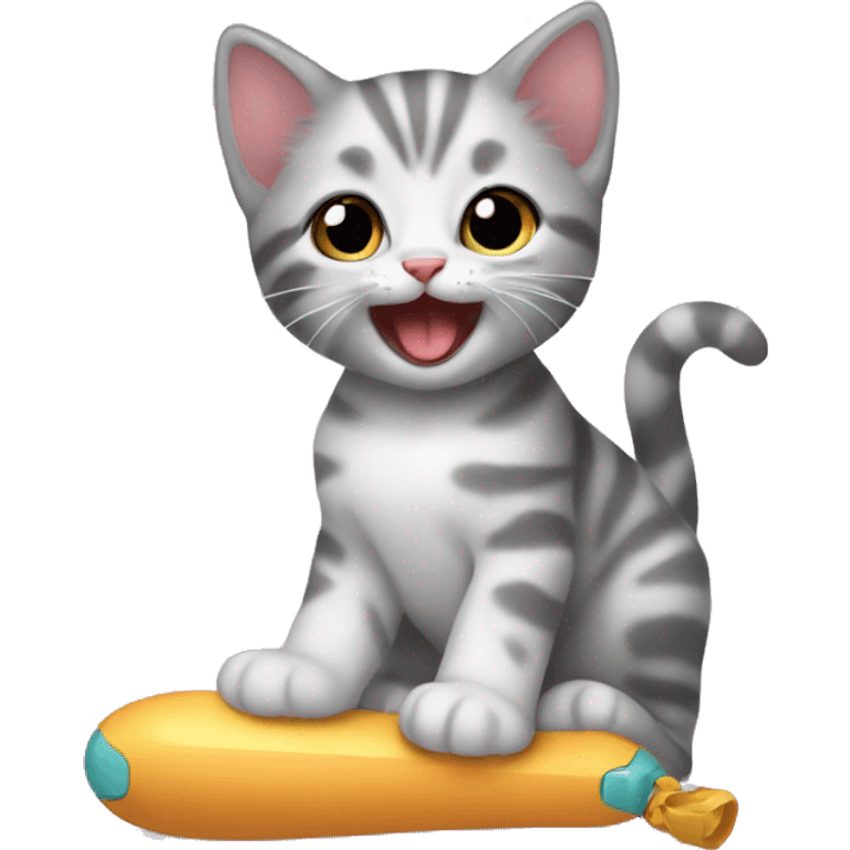 Kitten playing with a toy  emoji