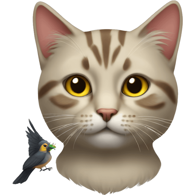 Cat with bird emoji