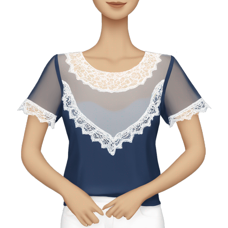  Navy blue top with lace emoji