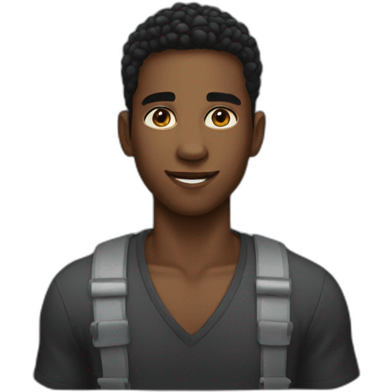 handsome black young guy emoji