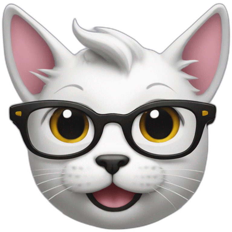 unicorn cat with dark glasses celebrating emoji