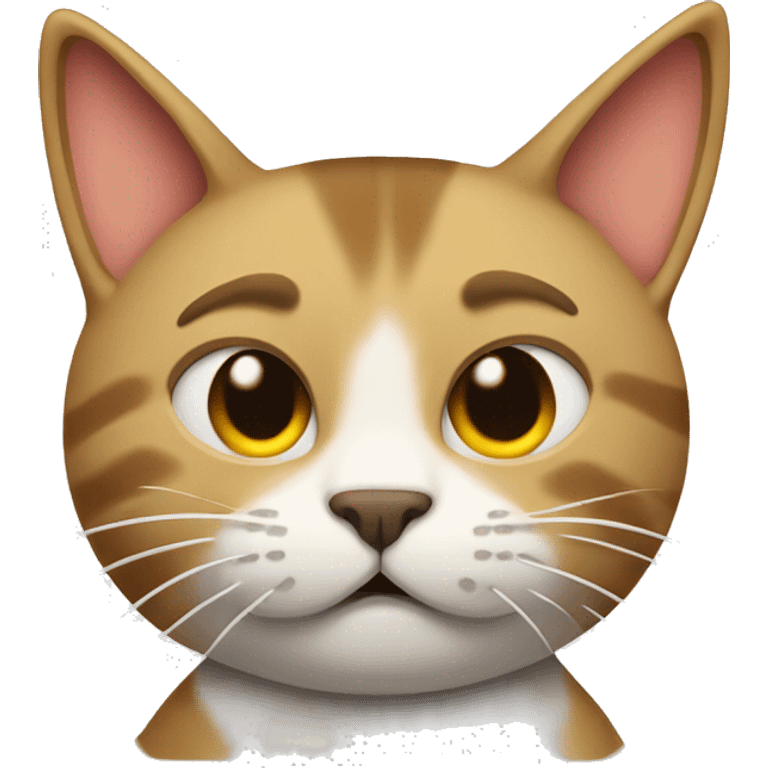 The cat closed his eyes and has a hammer on his head emoji