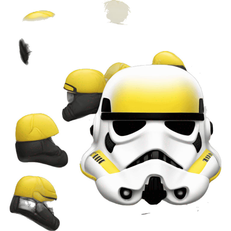 Black and yellow stormtrooper helmet  emoji