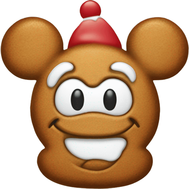 gingerbread man wearing mickey mouse ears christmas emoji