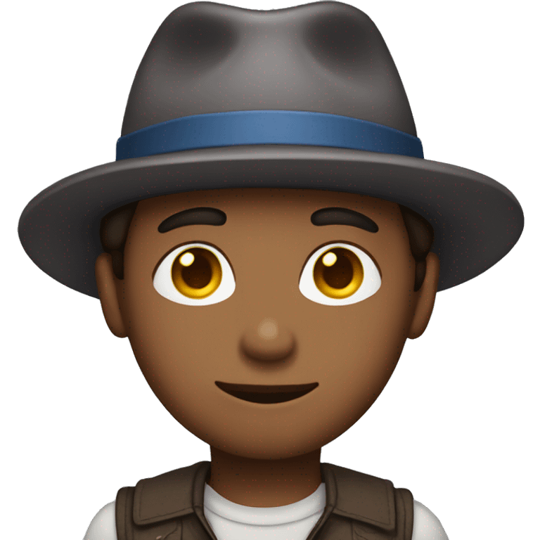 Gay brown haired boy in hat emoji