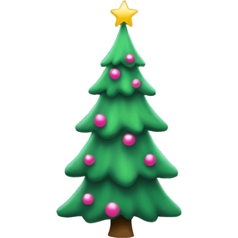 Christmas tree with pink  emoji