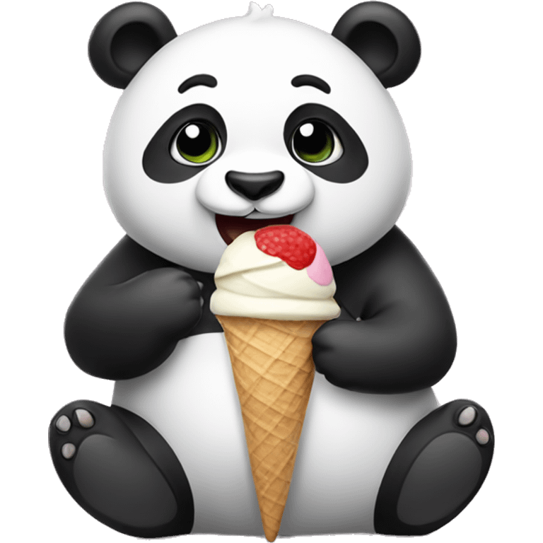 Panda eating ice cream emoji