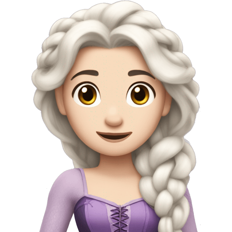 Disney Princess tangled white skin with black hair emoji