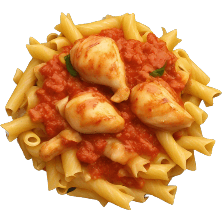 Pasta with chicken and tomato Sauce  emoji