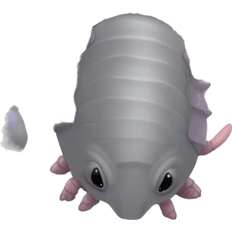 Lavender gray Pig armadillo darth Vader isopod lobster tail fanned tail feathered tail pig armadillo darth Vader face emoji