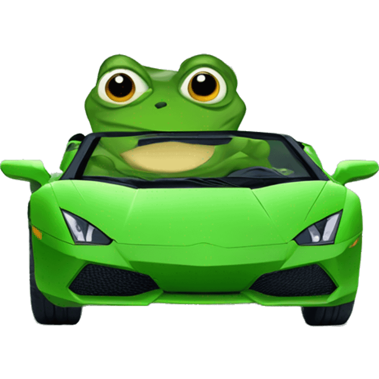 pepe the frog in a lamborghini emoji