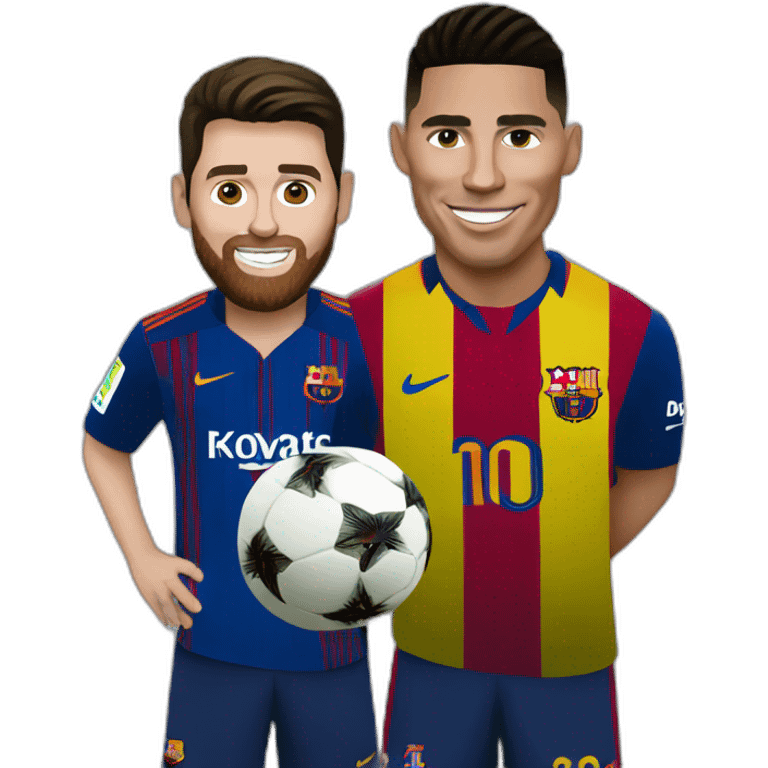 Ronaldo with messi emoji