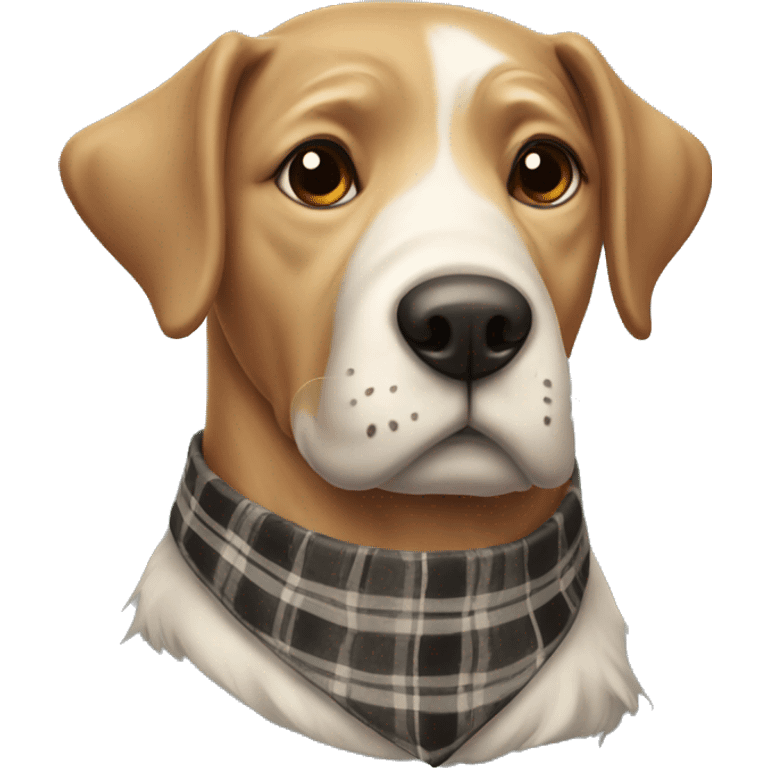 old dog with plaid collar emoji