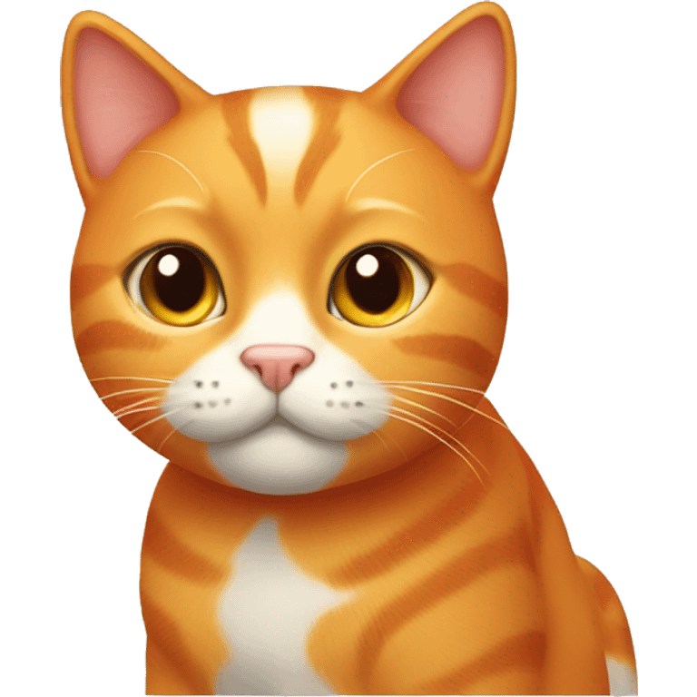 Orange cat with a cute face emoji