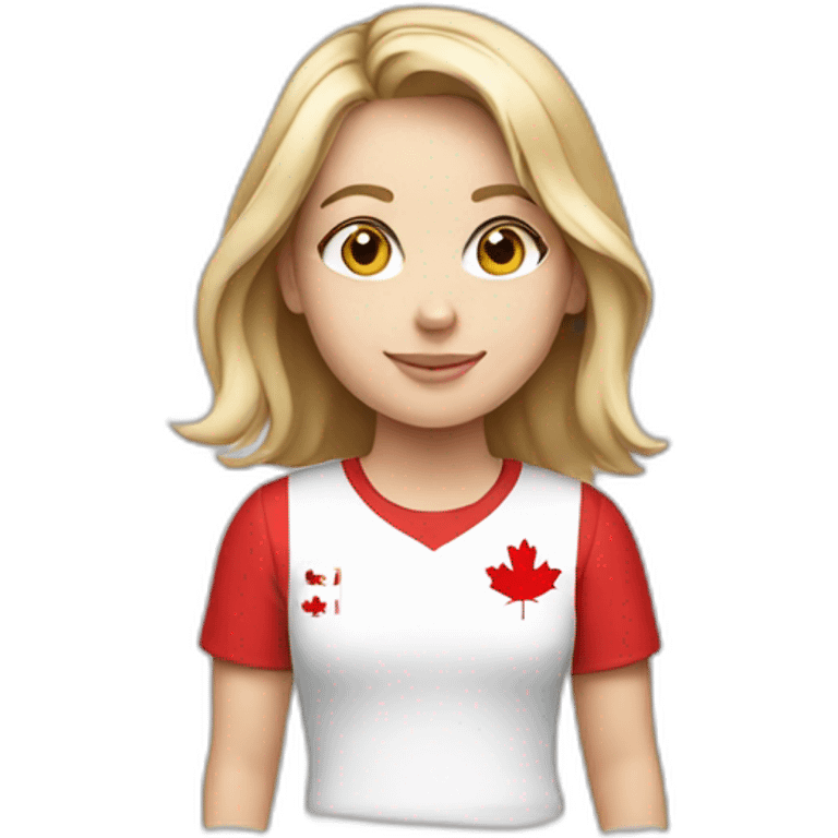 white girl wearing Canada t-shirt emoji