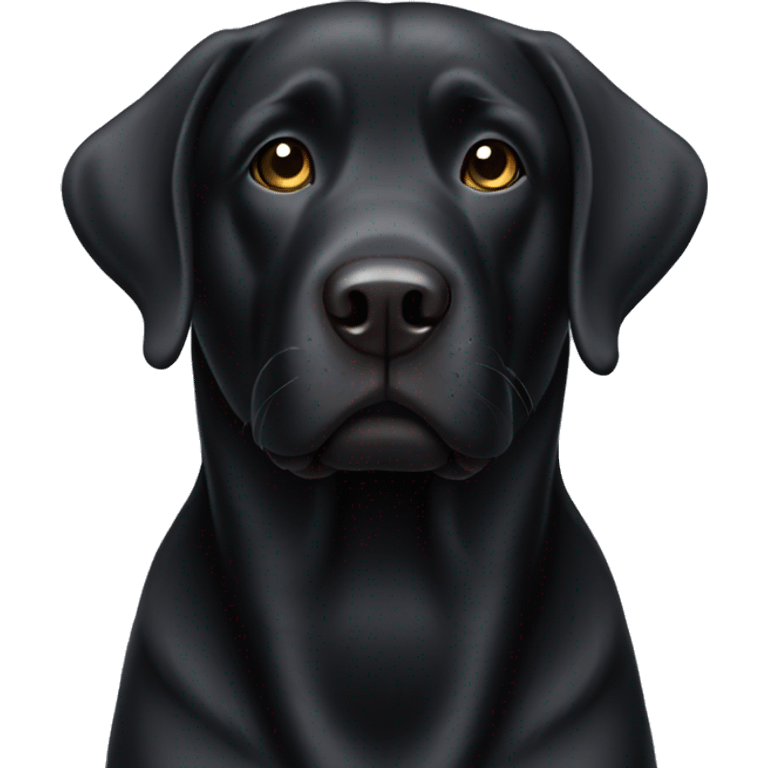 Chunky black lab emoji