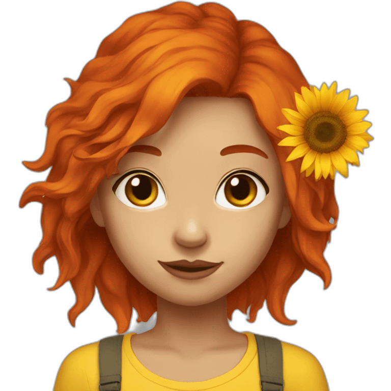 sunflower red hair girl emoji