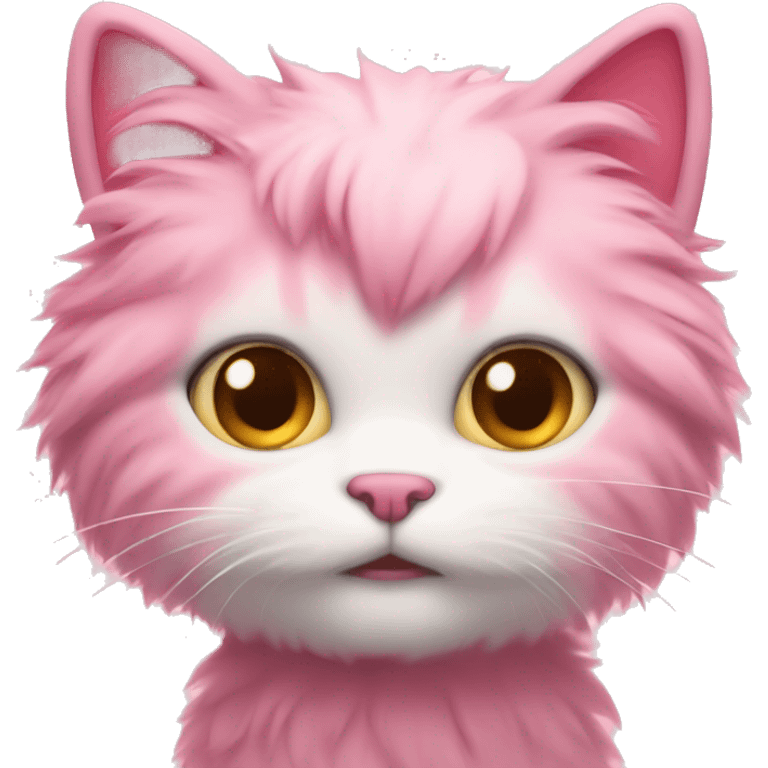 cute pink fluffy cat emoji