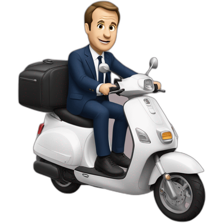 Macron sur un scooter emoji