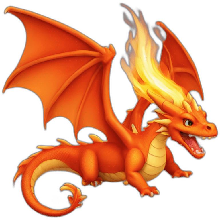 Dragon de feu avec un fond de lave emoji