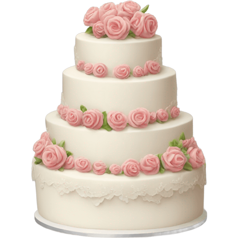 Wedding cake with flowers emoji