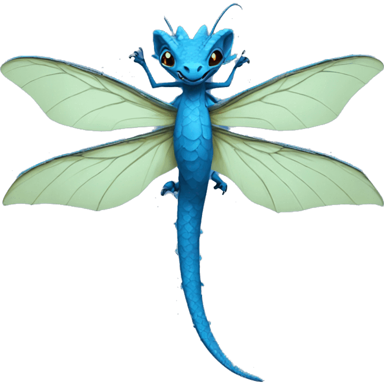 a blue dragon flies emoji