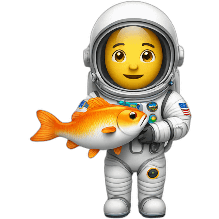 Astronaut holding a fish bloon emoji