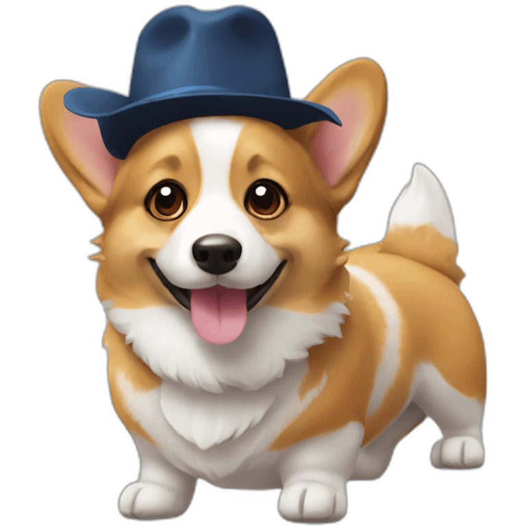 Corgi wearing a hat emoji