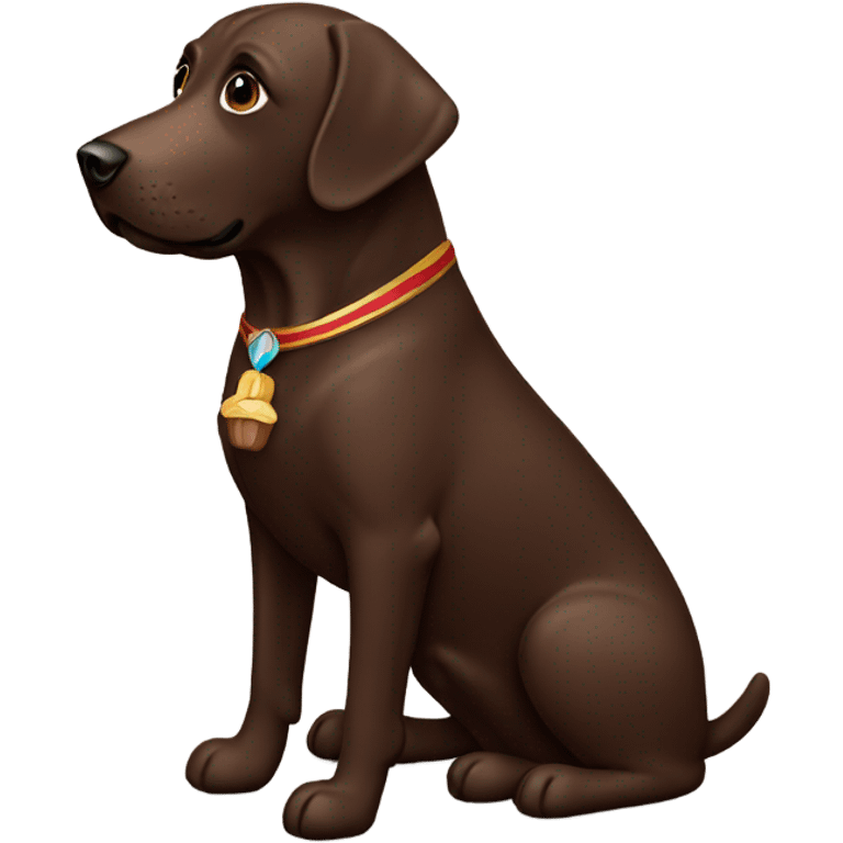 Chocolate Labrador nutcracker  emoji