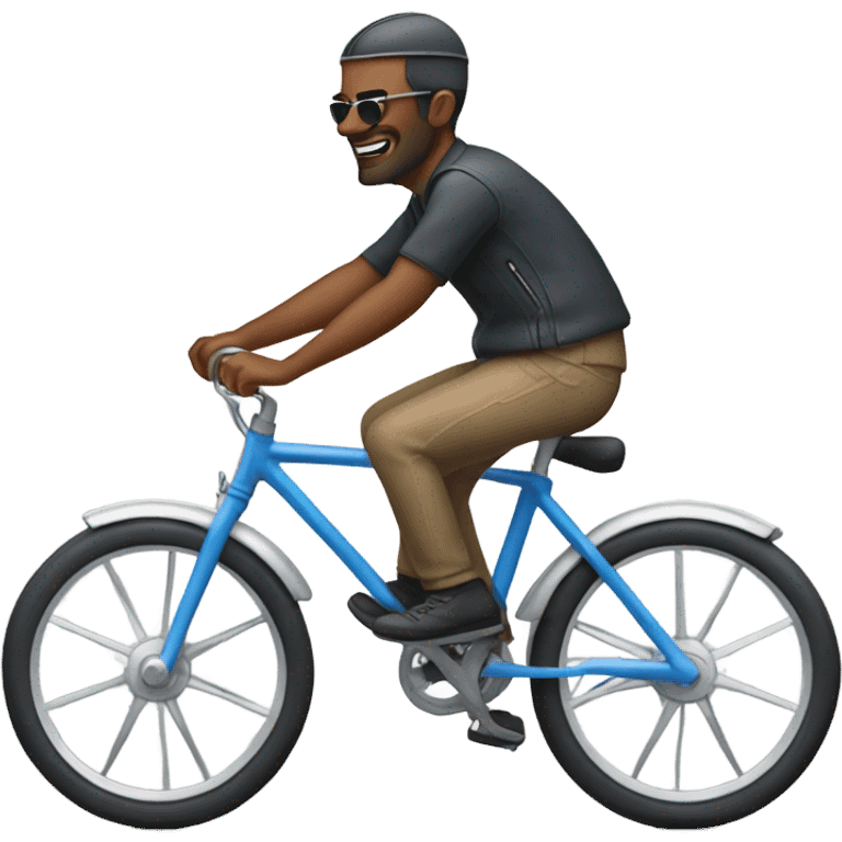 Cool 40 year old man on a bike emoji