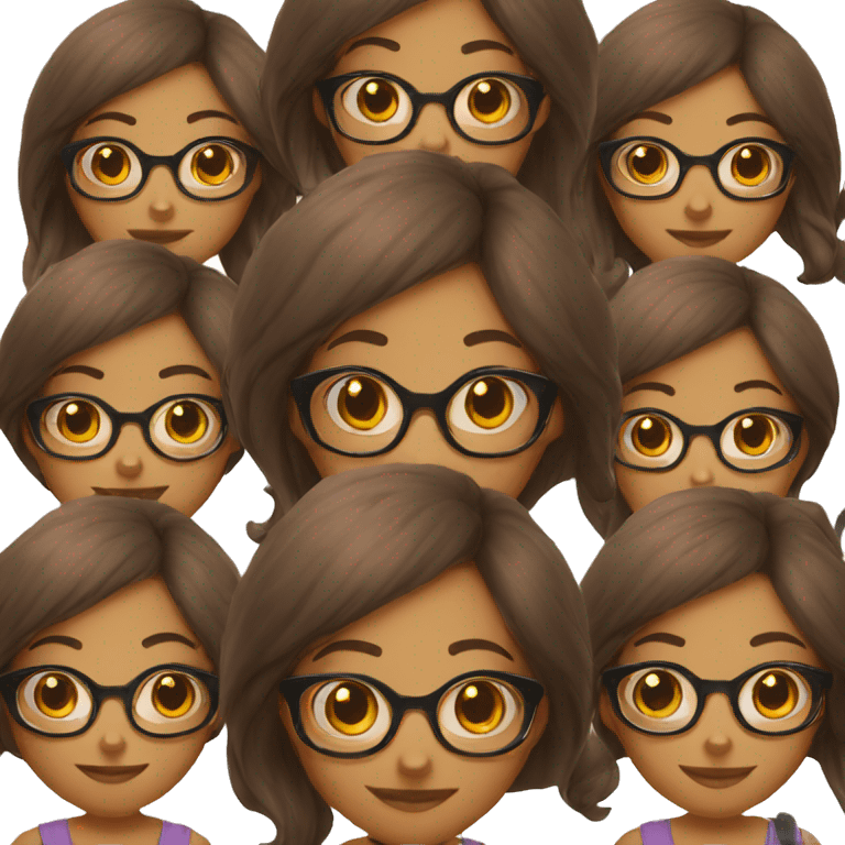 Girl With glasses haïr long With fox emoji