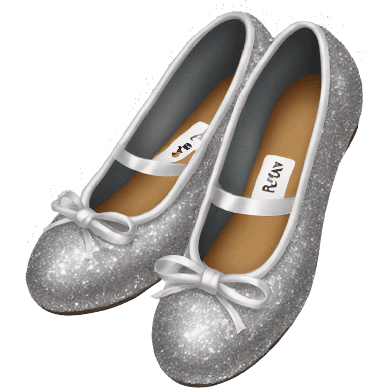 Silver glitter ballerina shoes emoji