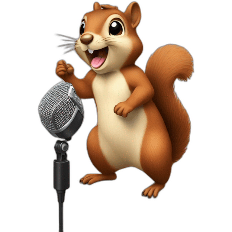 squirrel sings into the microphone emoji