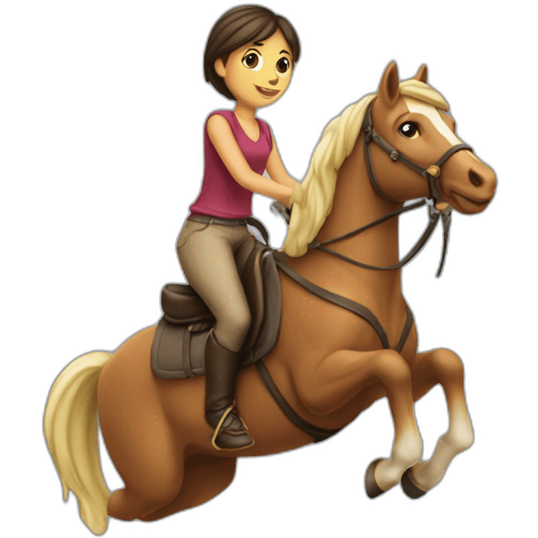 Fille sur cheval emoji