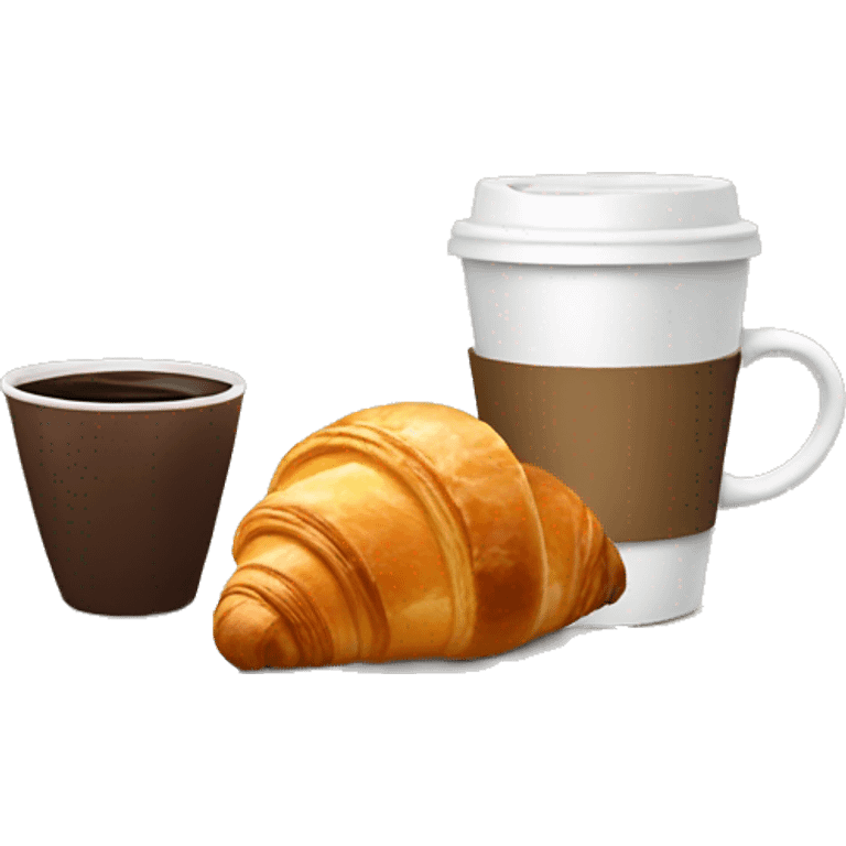 Coffee and croissant  emoji