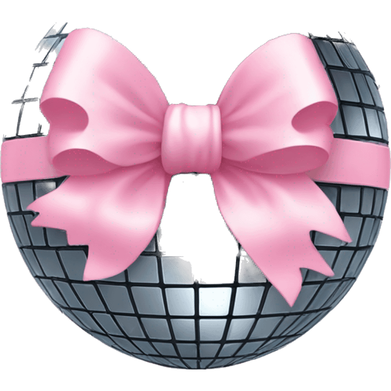 disco ball with a light pink bow on top of it  emoji