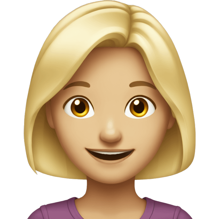 smiling blonde girl portrait emoji