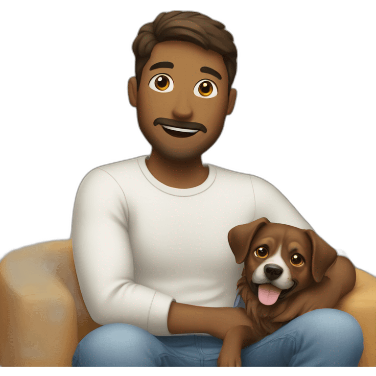 man wfh with dog include house emoji emoji