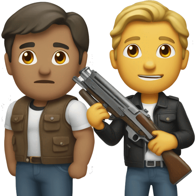 arnold with shotgun with motor emoji