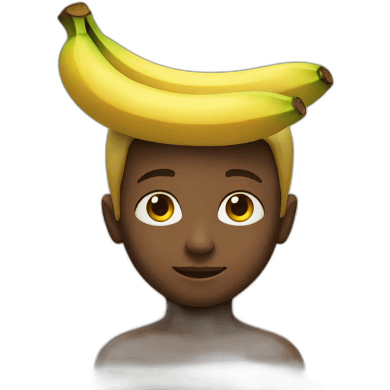 boy with banana on his head emoji