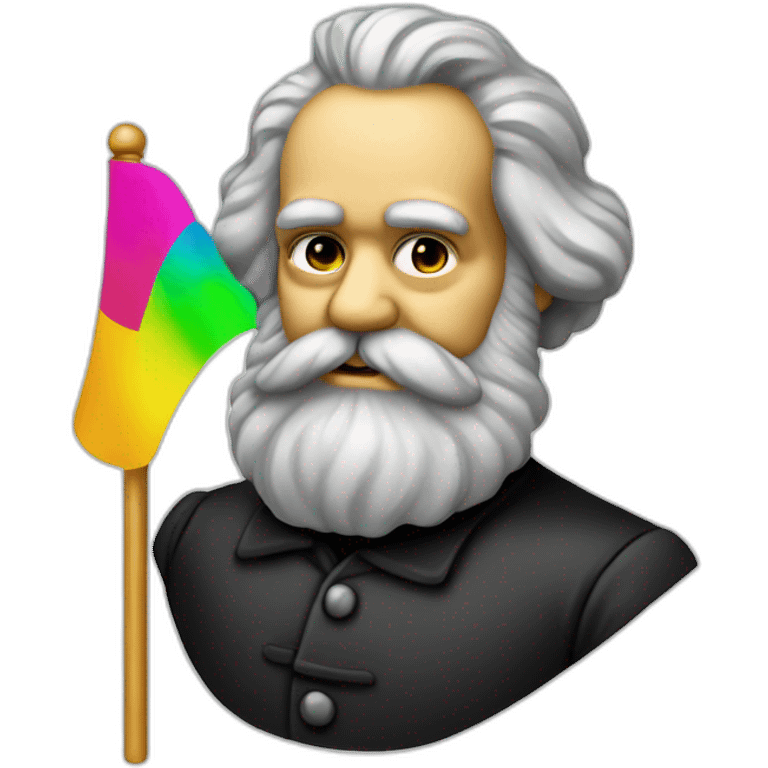 karl marx holding a pansexual flag emoji