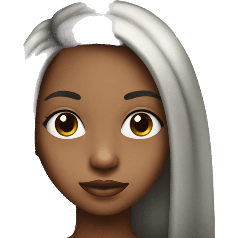 black girl with really long dark hair AND SUPER LONG EYELASHES THAT ARE VISIBLE emoji