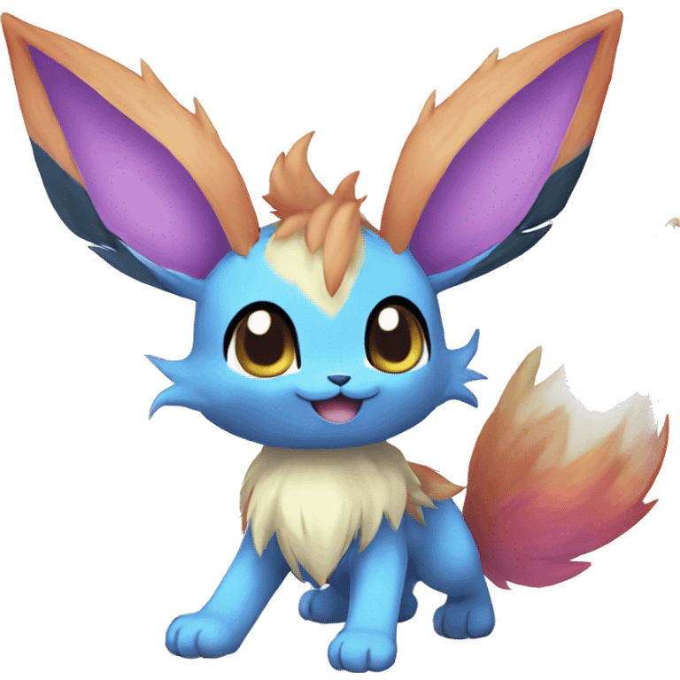 Colorful Kawaii Eeveelution-Cute-Pokémon-fusion full body emoji