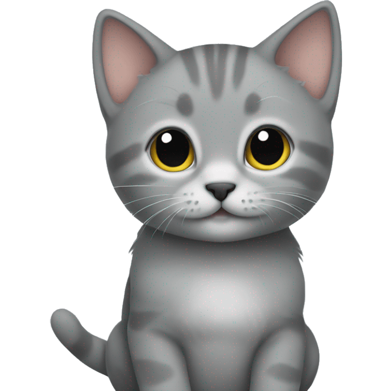 Grey kitten sitting  emoji