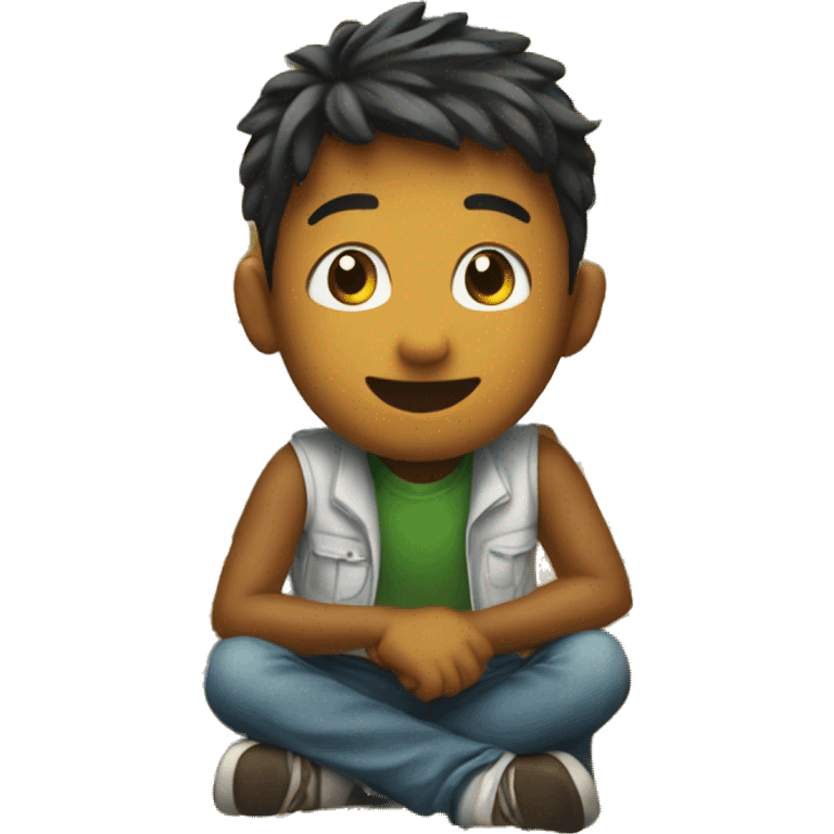 an emoji sitting on coins (boy)
 emoji